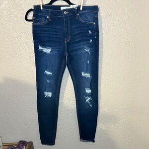 KanCan Dark Blue Distressed Skinny Jeans nwt